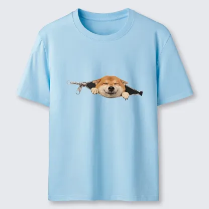 Tokyo-Tiger Cute Shiba Dog In Zipper Classic T-Shirt