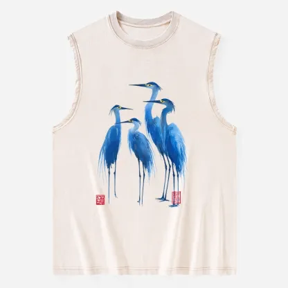 Tokyo-Tiger Flocks Of Great Blue Herons Washed Tank