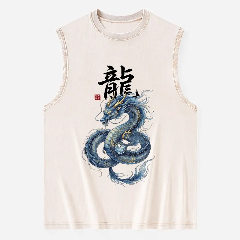Tokyo-Tiger Mythic Blue Dragon Washed Tank Sale