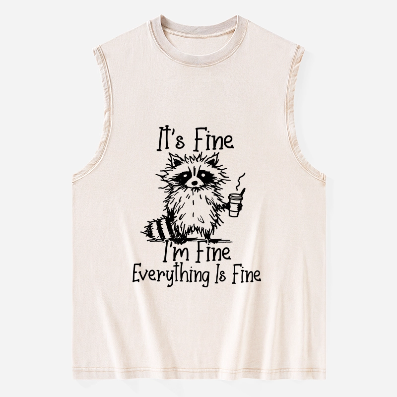 Tokyo-Tiger Raccoon Fine Meme Washed Tank