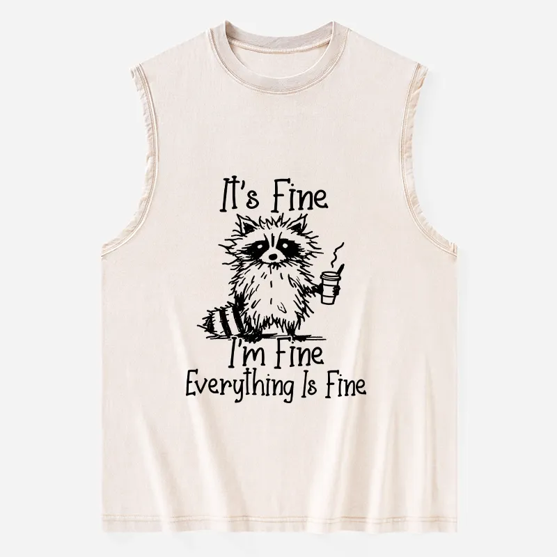 Tokyo-Tiger Raccoon Fine Meme Washed Tank