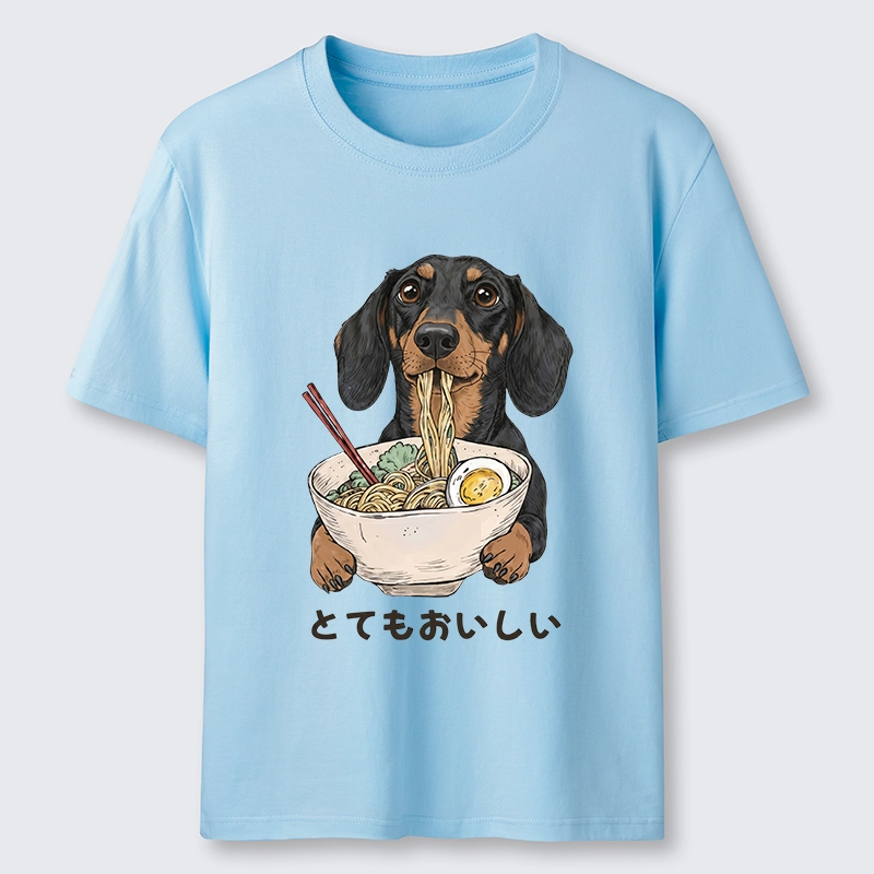 Tokyo-Tiger Cute Dog Eating Noodles Art Meme Classic T-Shirt