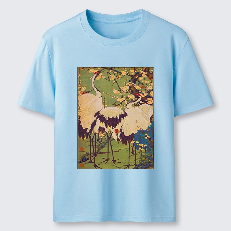 Tokyo-Tiger Three Cranes In Sakura Garden Classic T-Shirt