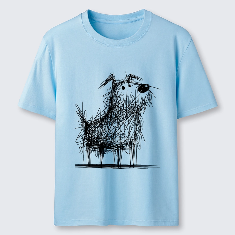 Tokyo-Tiger Cute Scrawled Dog Line Art Classic T-Shirt