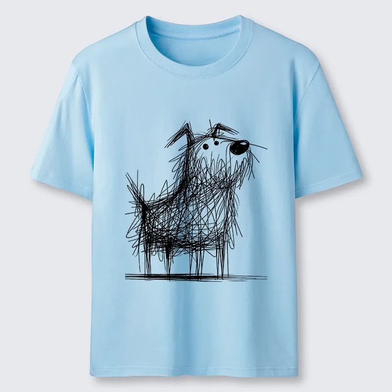 Tokyo-Tiger Cute Scrawled Dog Line Art Classic T-Shirt