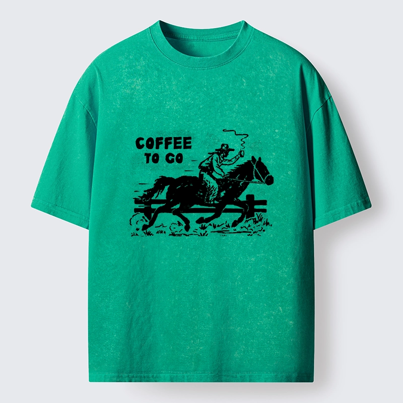Tokyo-Tiger Cowboy With Coffee To Go Washed T-Shirt