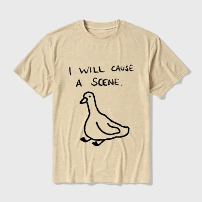 Tokyo-Tiger Stupid Goose Funny Japan Retro Cotton Blend T-Shirt