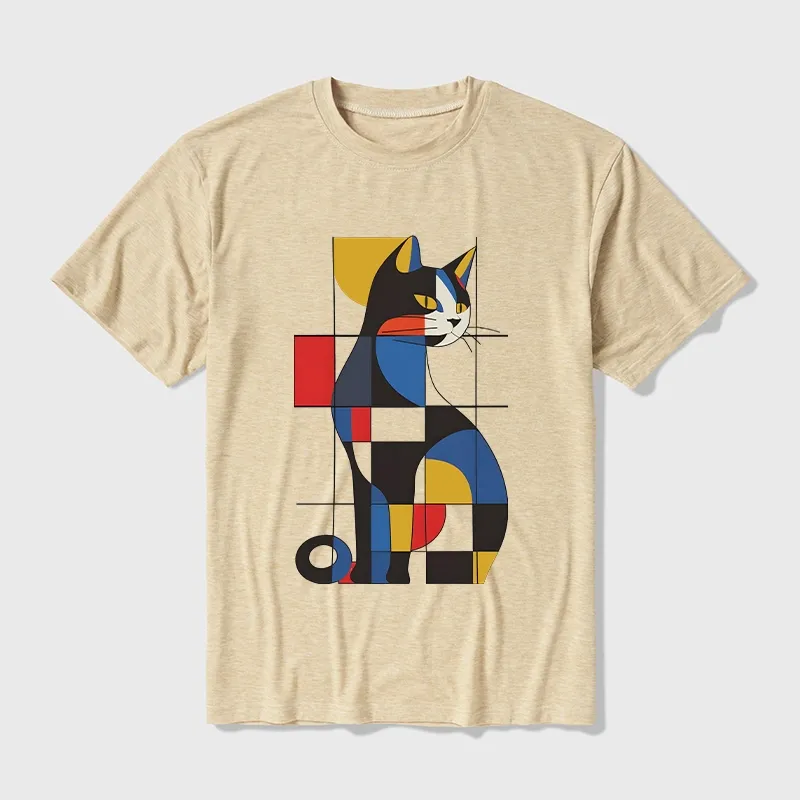 Tokyo-Tiger Mondrian Cat Cotton Blend T-Shirt