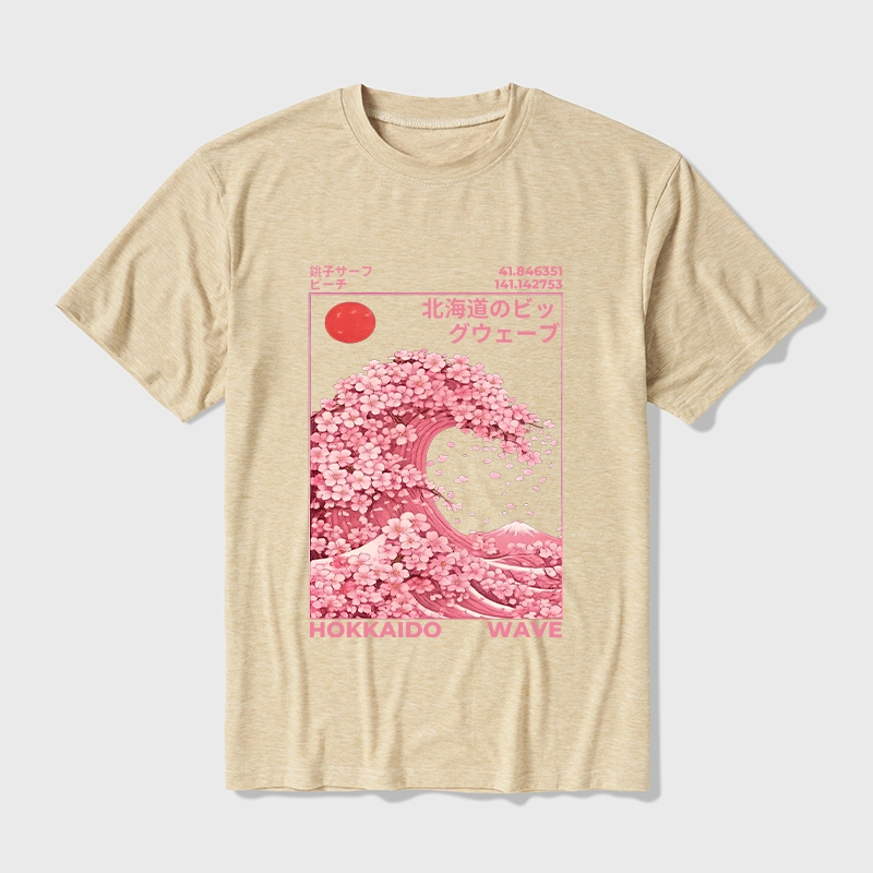 Tokyo-Tiger Sakura Wave Cotton Blend T-Shirt
