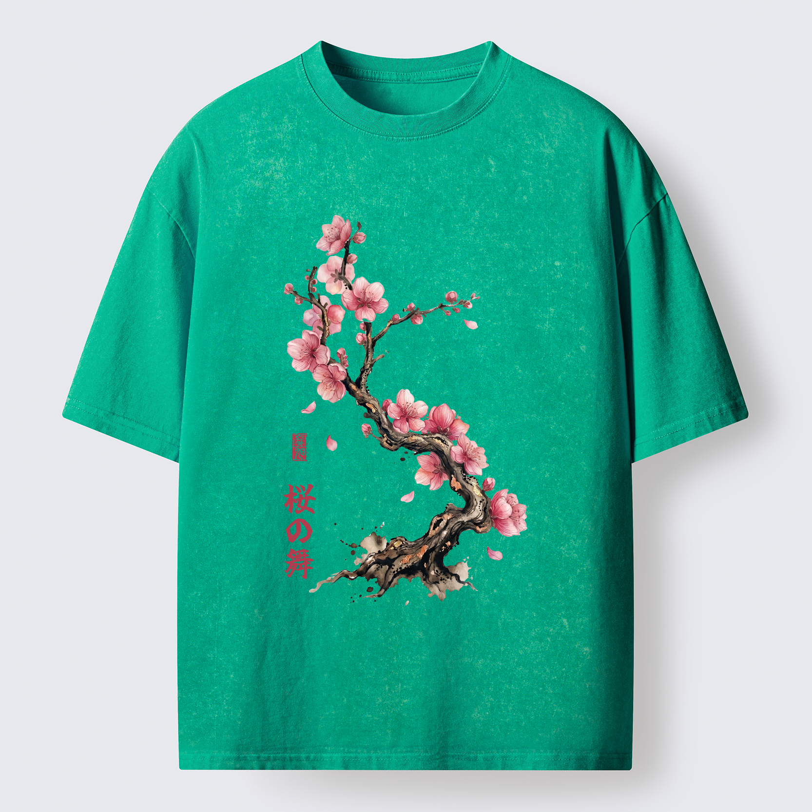 Tokyo-Tiger Sakura Petal Dance Washed T-Shirt