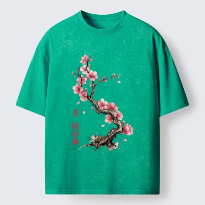 Tokyo-Tiger Sakura Petal Dance Washed T-Shirt