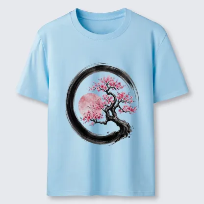 Tokyo-Tiger Zen Sakura Tree With Pink Moon Classic T-Shirt