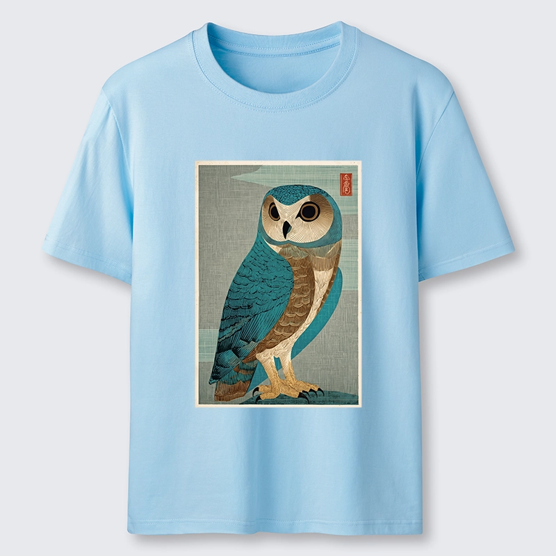 Tokyo-Tiger Vintage Owl Woodblock Art Classic T-Shirt