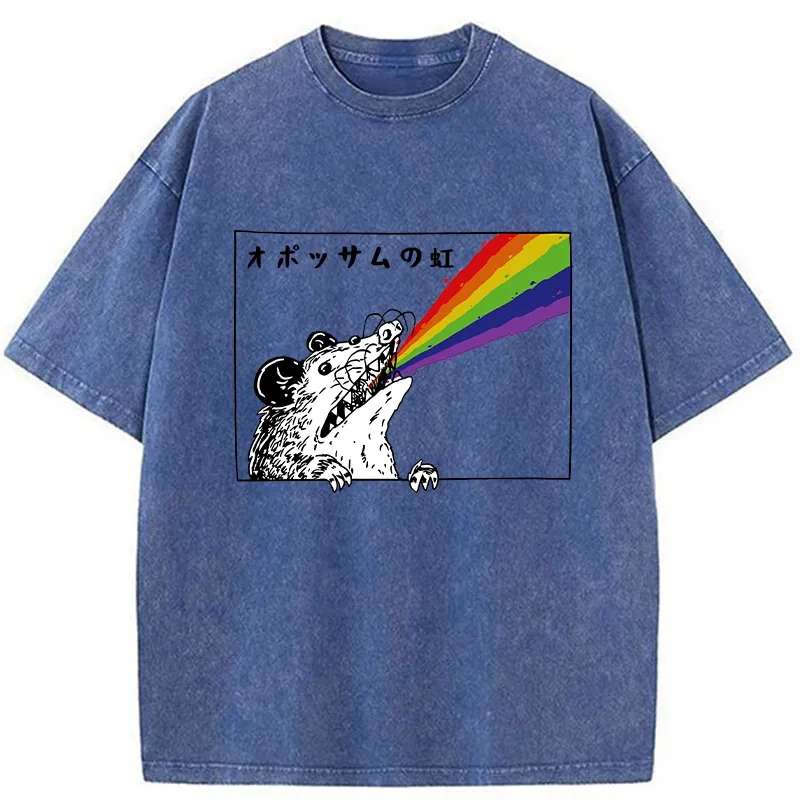 Tokyo-Tiger Opossum Rainbow Washed T-Shirt