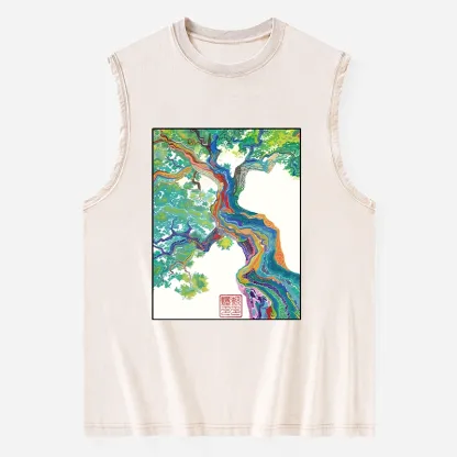 Tokyo-Tiger Colorful Magic Tree Washed Tank