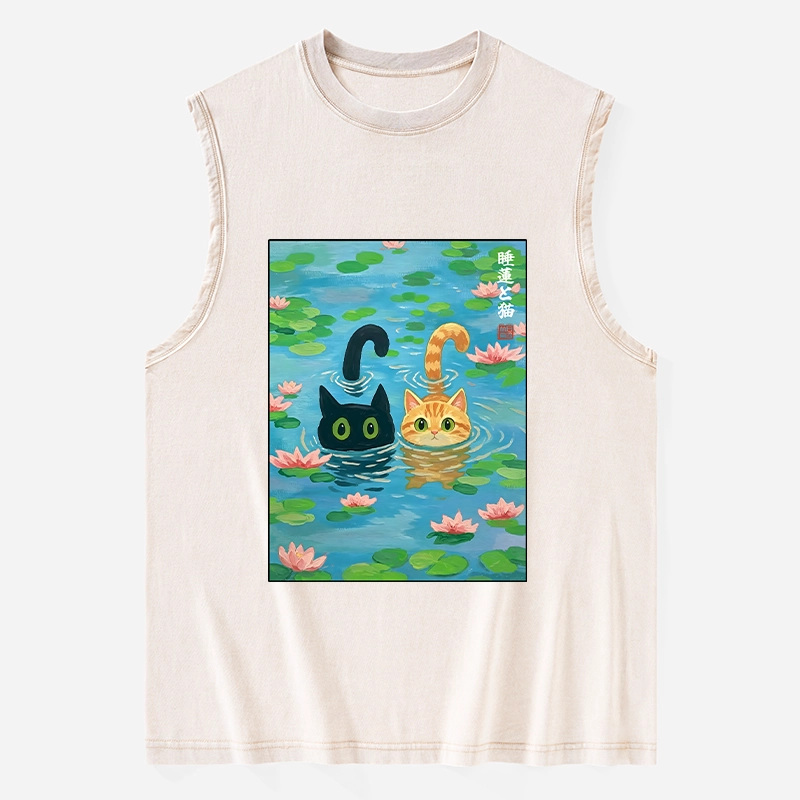 Tokyo-Tiger Cats In The Lotus Pond Washed Tank