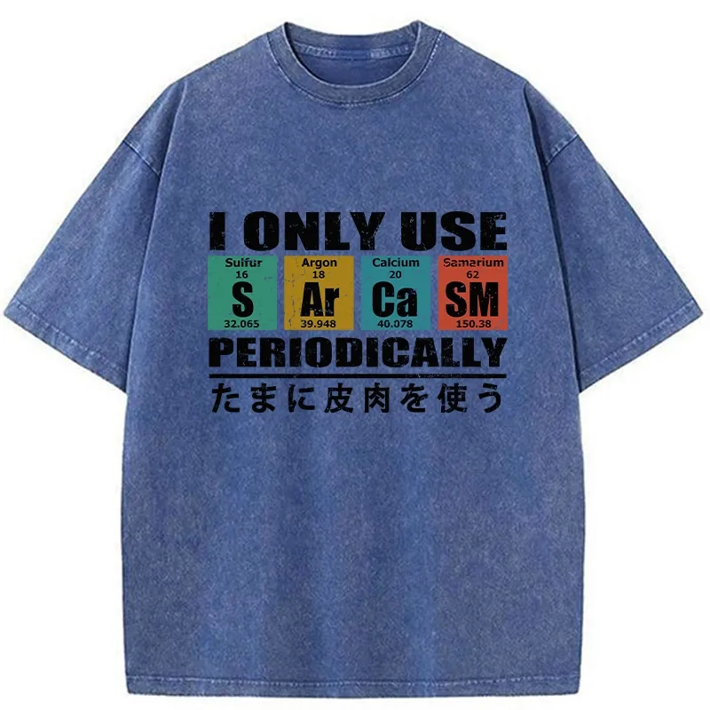 Tokyo-Tiger Use Sarcasm Occasionally Washed T-Shirt