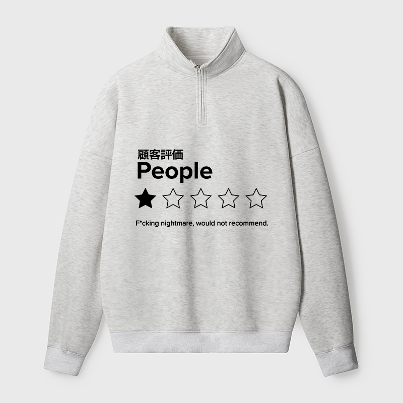 Tokyo-Tiger Evaluation People Half Zip Fleece Sweatshirt