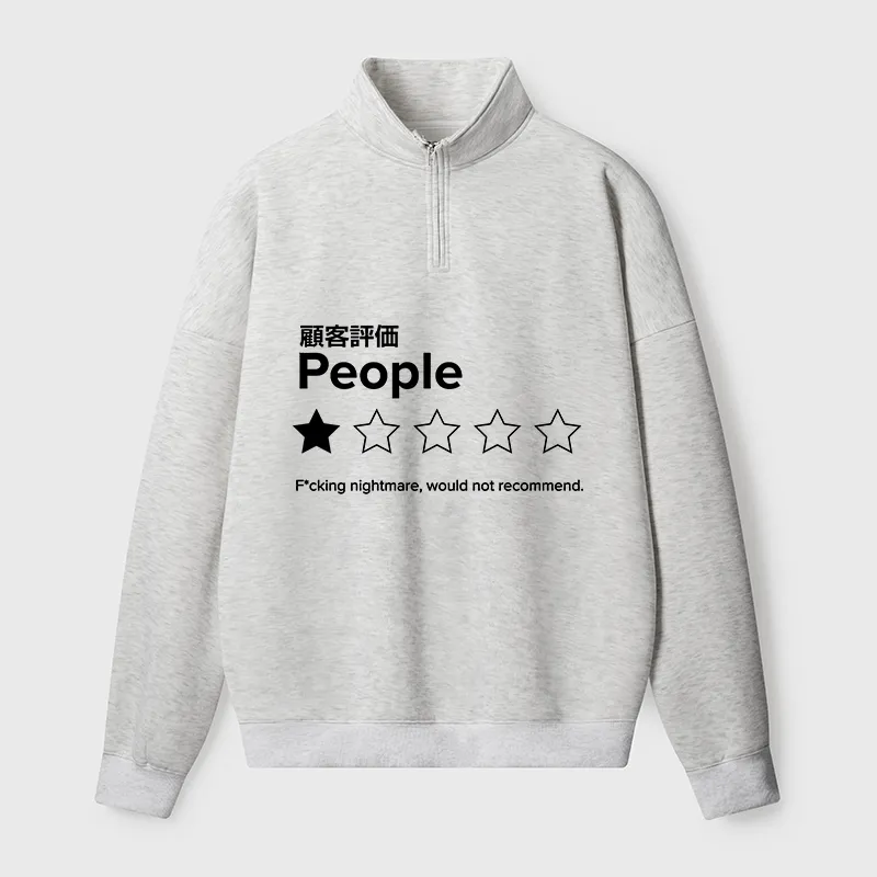 Tokyo-Tiger Evaluation People Half Zip Fleece Sweatshirt