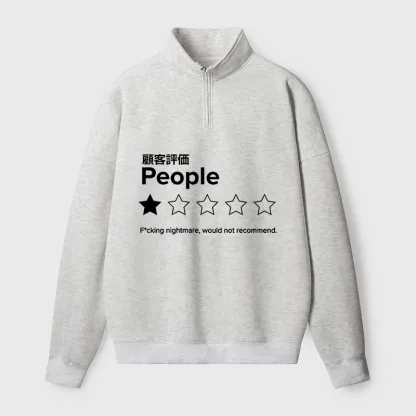 Tokyo-Tiger Evaluation People Half Zip Fleece Sweatshirt