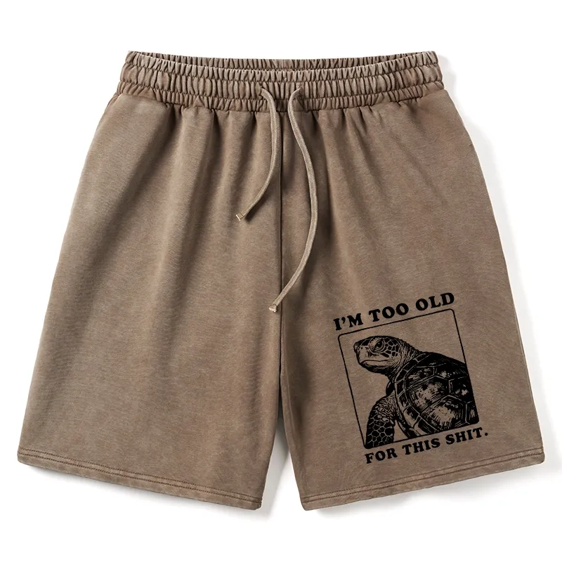 Tokyo-Tiger Turtle I Quit Meme Energy Washed Shorts Sale