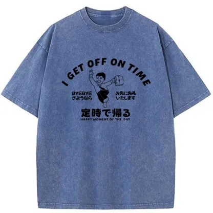 Tokyo-Tiger Get Off Work On Time Washed T-Shirt