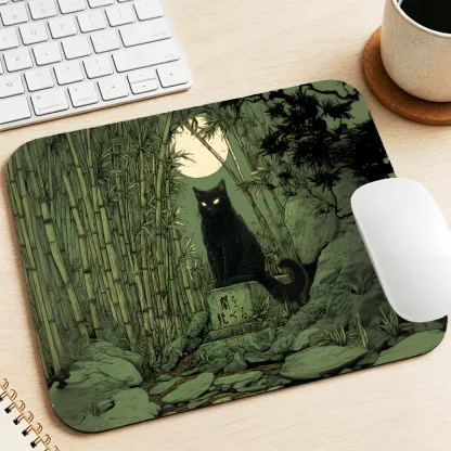 Tokyo-Tiger Cat Under The Moon Mouse Pad