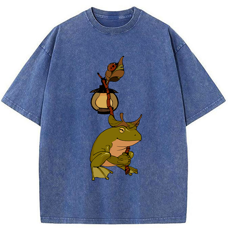 Tokyo-Tiger Frog With Lantern Washed T-Shirt