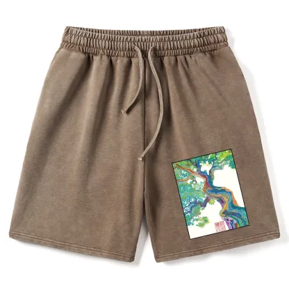 Tokyo-Tiger Colorful Magic Tree Washed Shorts