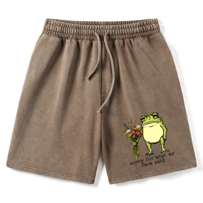 Tokyo-Tiger Frog Sorry Mode Activated Washed Shorts