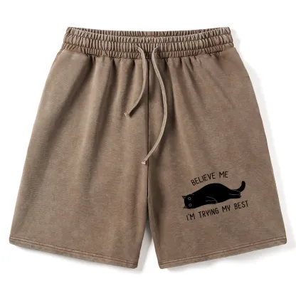 Tokyo-Tiger When Life Is Hard Nap First Washed Shorts