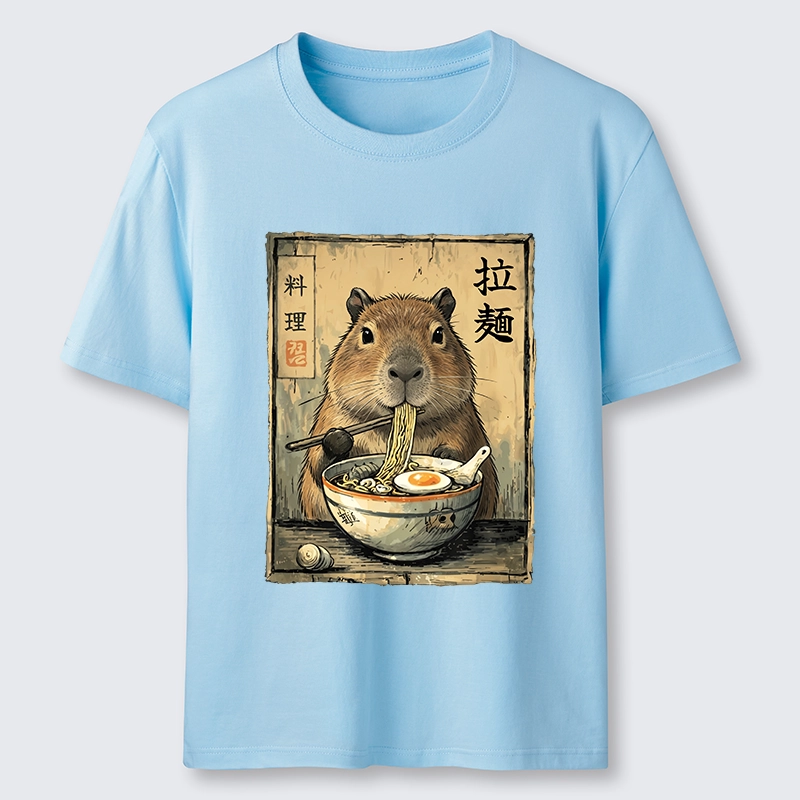 Tokyo-Tiger Capybara Enjoying A Bowl Of Ramen Classic T-Shirt
