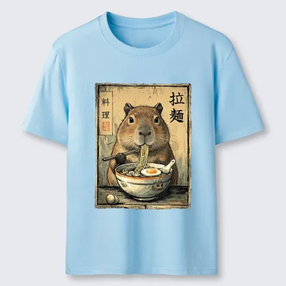Tokyo-Tiger Capybara Enjoying A Bowl Of Ramen Classic T-Shirt