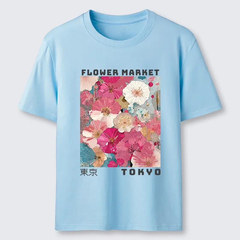 Tokyo-Tiger Market Colorful Floral Art Classic T-Shirt