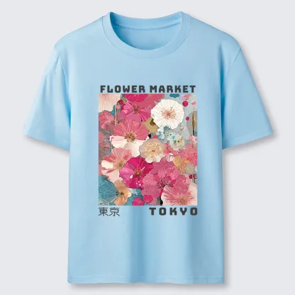 Tokyo-Tiger Market Colorful Floral Art Classic T-Shirt