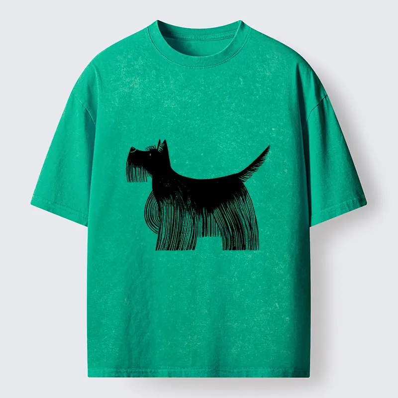 Tokyo-Tiger Minimalist Dog Art That Pops Off Washed T-Shirt