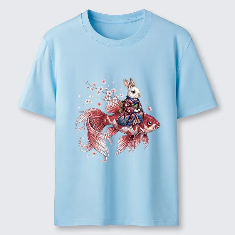 Tokyo-Tiger Japanese Style Rabbit And Koi Fish Classic T-Shirt