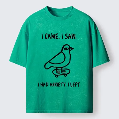 Tokyo-Tiger Funny Meme Bird Just Needs A Break Washed T-Shirt