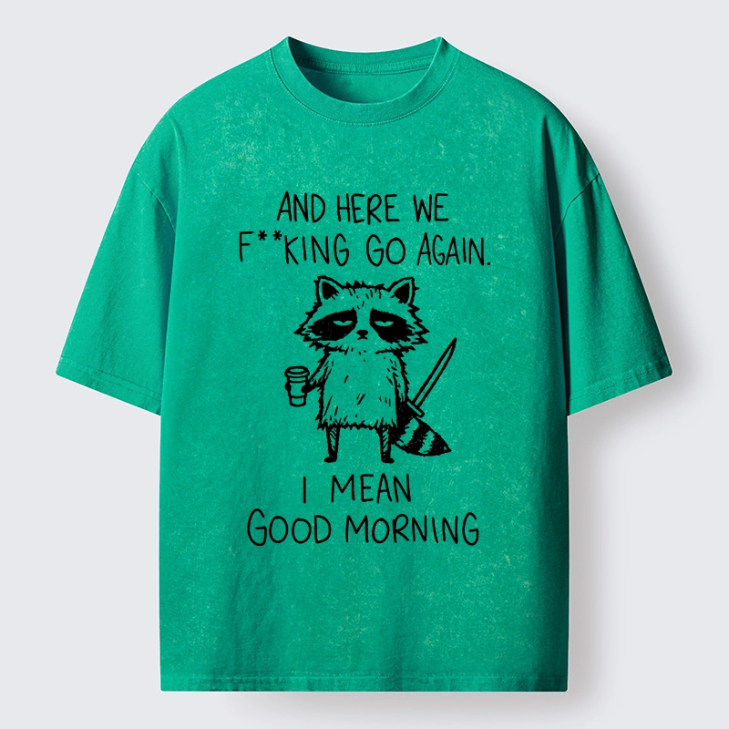 Tokyo-Tiger Coffee First Questions Later Raccoon Washed T-Shirt
