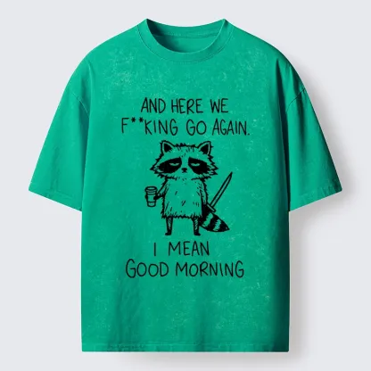 Tokyo-Tiger Coffee First Questions Later Raccoon Washed T-Shirt