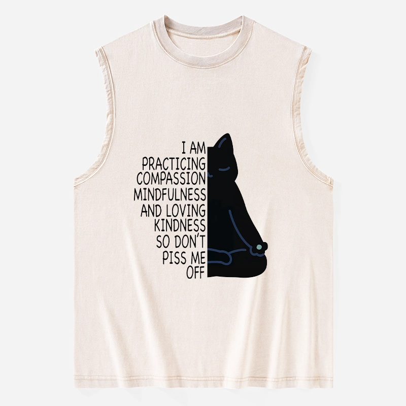 Tokyo-Tiger Calm Black Cat With Anger Issues Washed Tank
