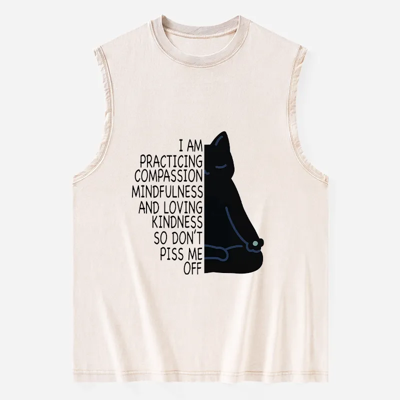 Tokyo-Tiger Calm Black Cat With Anger Issues Washed Tank
