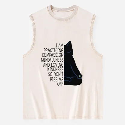 Tokyo-Tiger Calm Black Cat With Anger Issues Washed Tank