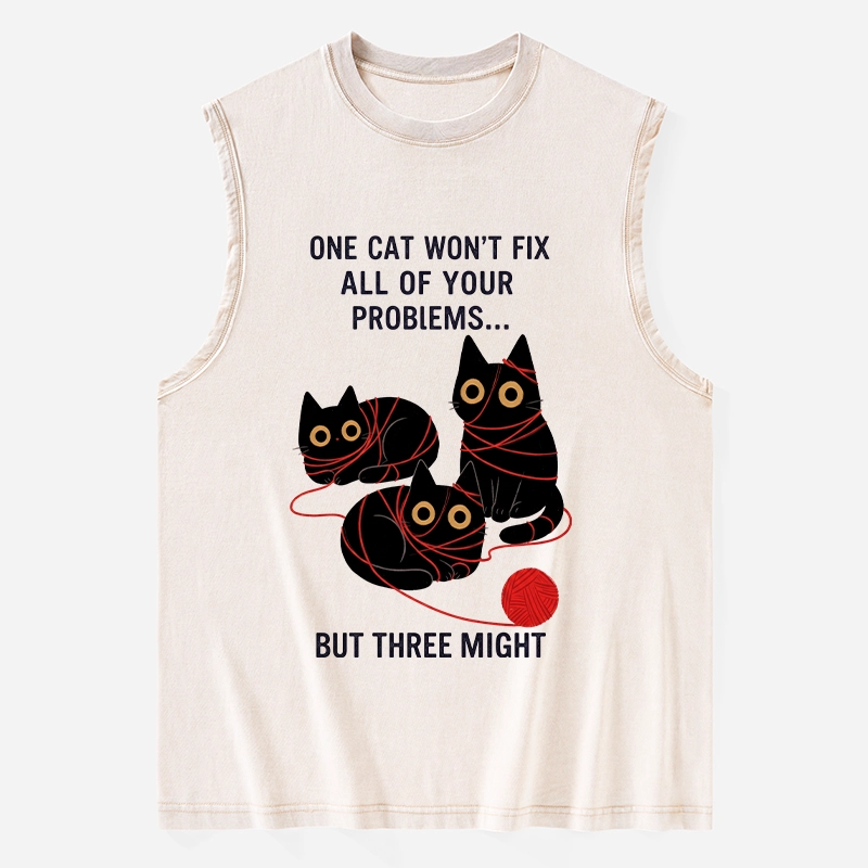 Tokyo-Tiger Three Cats Fix All Problems Washed Tank