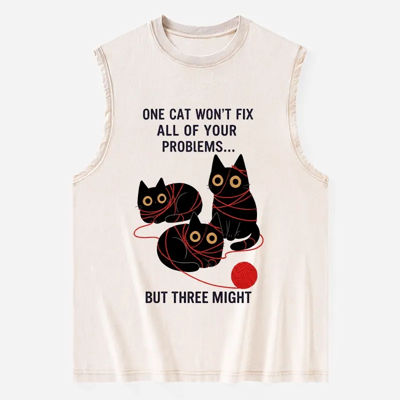 Tokyo-Tiger Three Cats Fix All Problems Washed Tank Sale