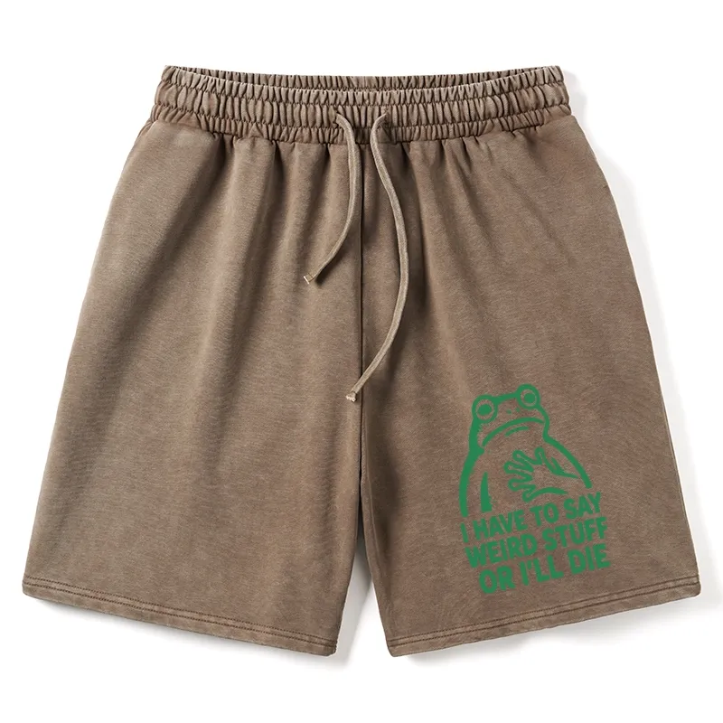 Tokyo-Tiger Weird Frog Funny Meme Washed Shorts