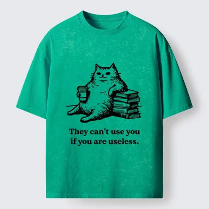 Tokyo-Tiger Cat Proving Uselessness Is A Superpower Washed T-Shirt