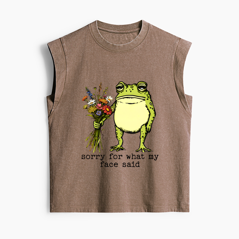 Tokyo-Tiger Frog Sorry Mode Activated Women's Washed Tank Tops