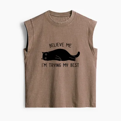 Tokyo-Tiger When Life Is Hard Nap First Women's Washed Tank Tops