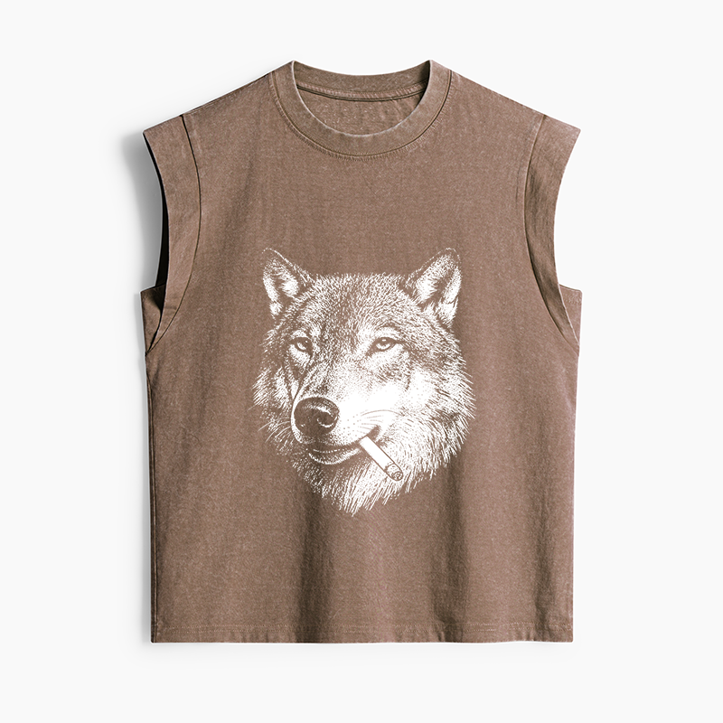 Tokyo-Tiger Cool Wolf Meme Bad Decisions Pending Women's Washed Tank Tops